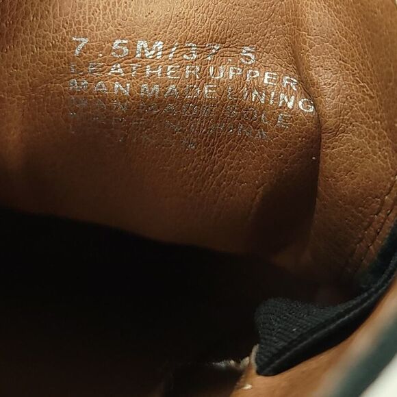 Lucky Brand Black Leather Wedge Ankle Boots Size 7.5 - Picture 10 of 11